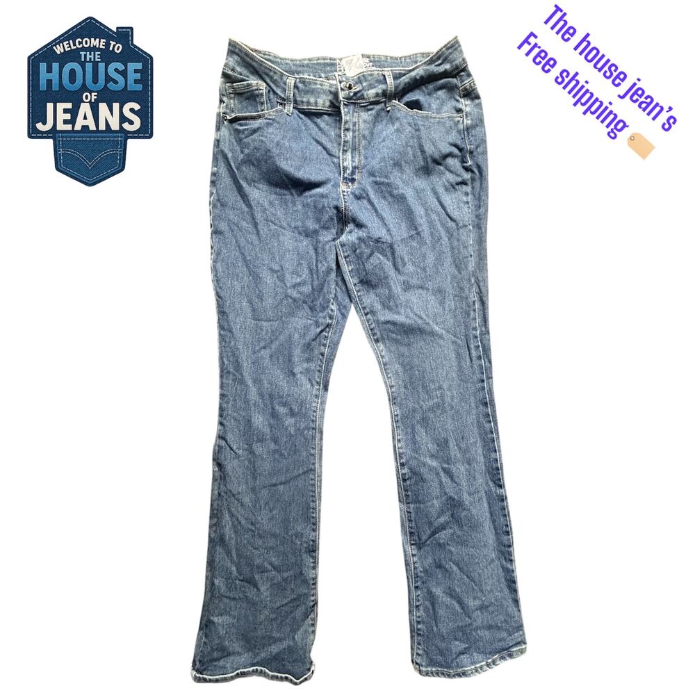 NOBO Women’s Size 17 Mid Rise Bootcut Blue Stretch Jeans – 34" Waist, Great Fit